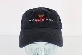 Vintage 90s Spell Out Faded Budweiser Beer Adjustable Cotton Dad Hat Cap Black - $29.65