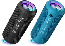 Ortizan Black &amp; Blue Portable Bluetooth Speaker, Ipx7 Waterproof, Dual Pairing - £62.36 GBP