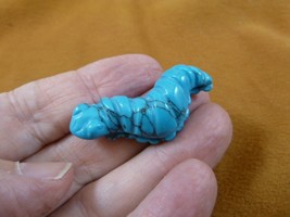 (Y-CATE-564) Blue INCH WORM CATERPILLAR gemstone carving caterpillars worms - £11.22 GBP