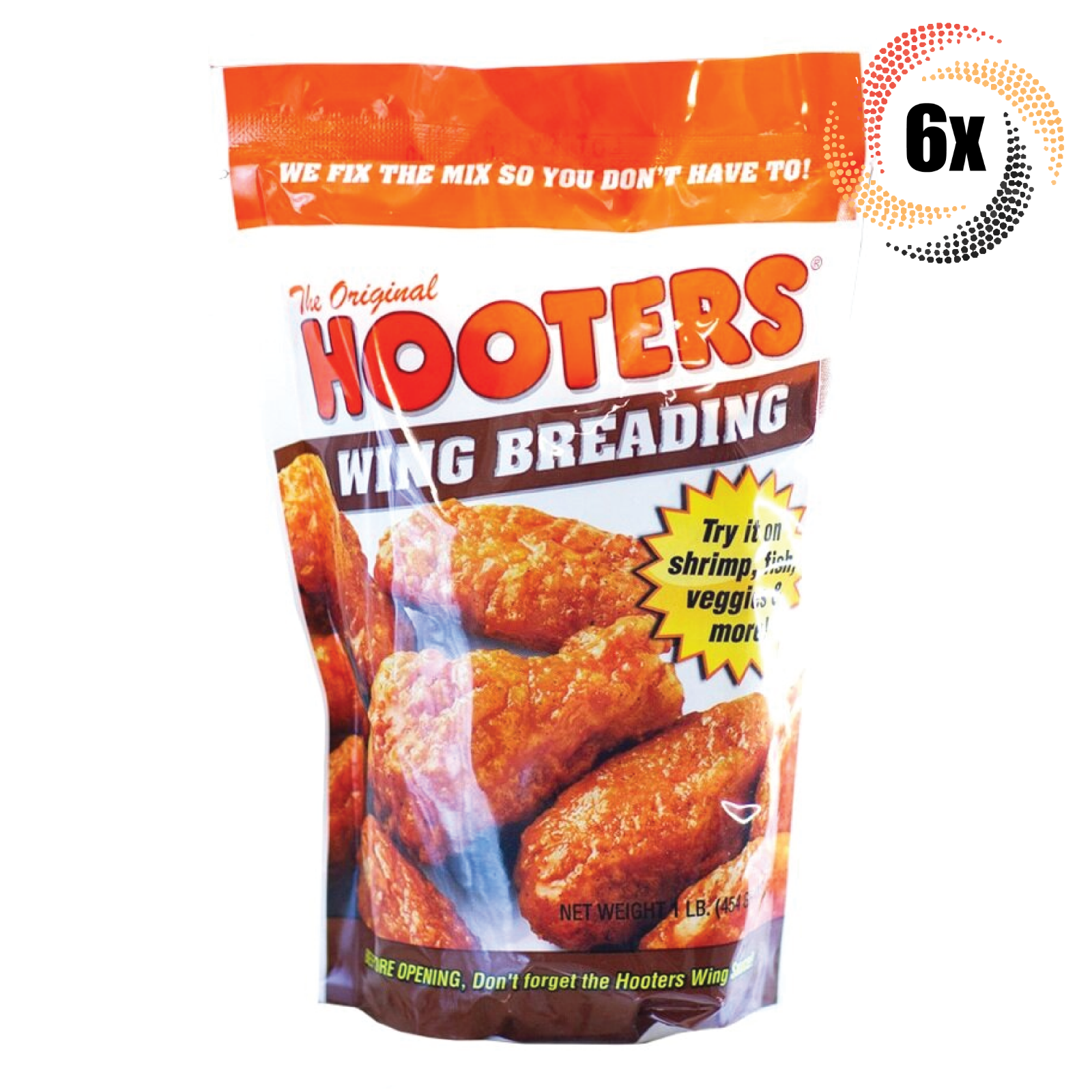 6x Bags The Original Hooters Wing Breading Mix | 16oz | Shrimp Fish Veggies - $44.48