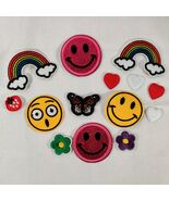 Assorted Lot Of Happy Smiley Face Flowers Rainbows Iron-on Patches - $6.50