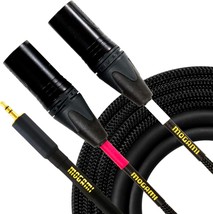 3.5Mm Trs Plug To Dual Xlr-Male Plugs, Gold Contacts, Straight Connectors, 3 - £75.83 GBP