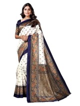 Women&#39;s Printed Poly Silk Saree with Unstitched Blouse Piece - £2.25 GBP