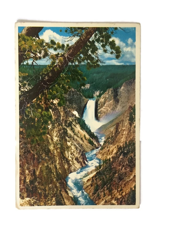 Vintage Sammlerstück alte Postkarte 1987, USA, Yellowstone, The Grand Ca... - $3.04