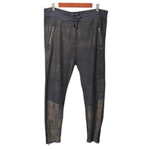 Maison Scotch Metallic Black Gold Biker Moto Ankle Zip Button Fly Pants ... - $34.99