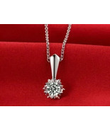 Women&#39;s 1.25Ct Round Cut Lab Created Diamond Pendant in 14K White Gold P... - $136.61