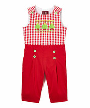 NEW Lil Cactus Baby Boys Christmas Tree Embroidered Overalls Jumpsuit Romper - £8.87 GBP