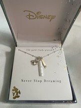  Mickey Mouse &quot;Never Stop Dreaming&quot; Crystal Initial &quot;K&quot; Bar Pendant Neck... - £19.94 GBP