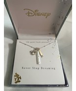  Mickey Mouse &quot;Never Stop Dreaming&quot; Crystal Initial &quot;K&quot; Bar Pendant Neck... - £19.71 GBP