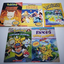 Lot of 5 Pokemon Chapter Books Scholastic Pikachu West 1999 2010 Mewtwo Strikes - £10.26 GBP