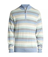 Peter Millar Crown 1/4 Zip Wool Linen Crown Cool Sweater Striped Men’s 2XL  - $47.50
