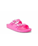 Time And Tru Women&#39;s EVA 2 Buckle Slide Sandals Size 9/10 WIDE Pink New - €15,06 EUR