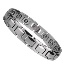 Free Shipping Hot Selling Mens Silver Tone Tungsten Carbide Bracelets Fashion Tu - £91.73 GBP