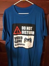 Men&#39;s &quot;Do Not Disturb Video Game in Progress&quot; Blue T Shirt New Balance 2XL - £11.94 GBP