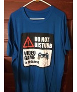 Men&#39;s &quot;Do Not Disturb Video Game in Progress&quot; Blue T Shirt New Balance 2XL - £11.62 GBP