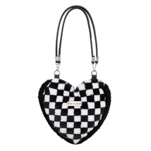 Bags for Women Heart Shape Plush Handbag Autumn Winter Warm Female Top-handle Ba - £7.24 GBP