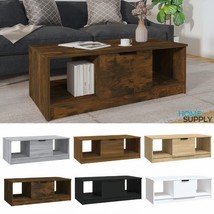 Modern Wooden Rectangular Living Room Coffee Table With Storage Compartments - £51.52 GBP+