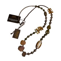Treska Forest Collection Womens Necklace Rose Copper Beaded Plated Agates Boho - $26.71