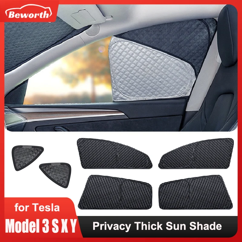 Privacy Thick Sun Shade for Tesla Model 3 Y X S Side Window Sunshade Fro... - £11.52 GBP+