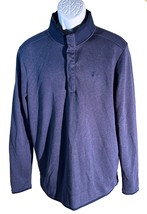 UNDER ARMOUR Men&#39;s Long Sleeve Button Down Golf Fleece Sweater Blue Large - $17.32