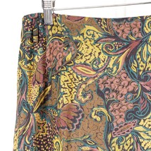 Elliot Lauren Wrap Skirt 10 Womens VTG Floral Abstract Brown Yellow Purple USA - £14.20 GBP
