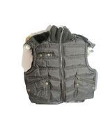 Apollo Outerwear Vest Detachable Zipper Faux Fur Hood Size XL Brown Puff... - $52.07 CAD