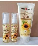 3 pcs set Human Nature 100% Natural Sunflower Beauty Body Scrub and Beau... - £30.11 GBP
