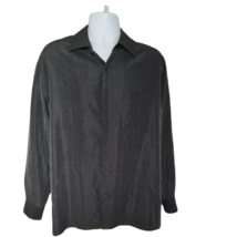 Pierre Cardin Men&#39;s Button Up Collared Shirt ~ Sz L ~ Black ~  Long Sleeve - $22.49