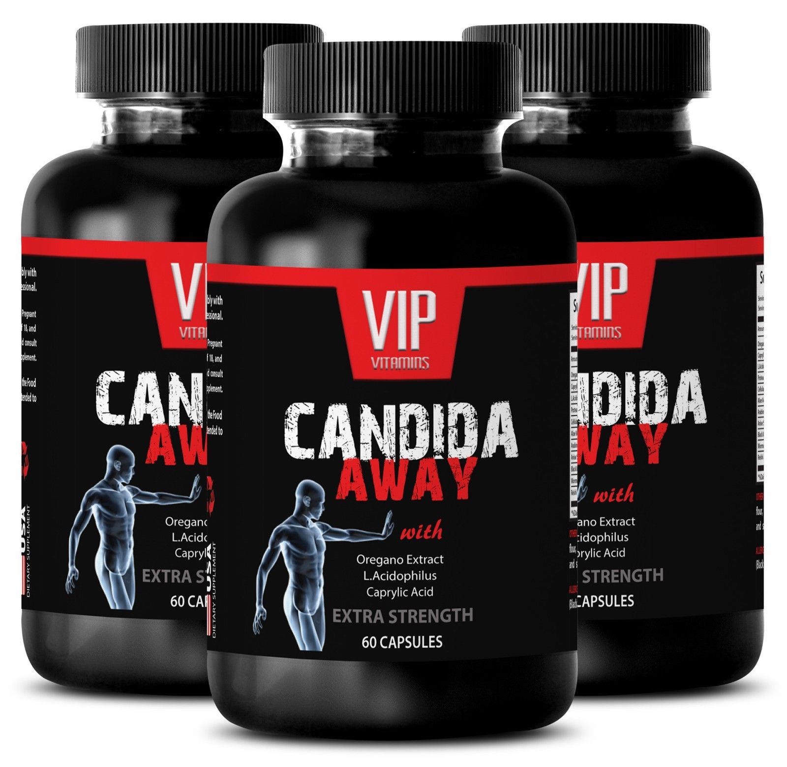 Caprylic acid - CANDIDA AWAY EXTRA STRENGTH - Anti-parasite herbal blend- 3 B - $33.62