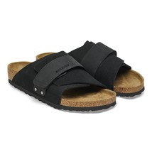 Birkenstock men&#39;s kyoto nubuck suede leather slide in Black - $164.00