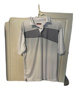 Grand Slam Mens Polo Golf Shirt L White/Gray Polyester Short Sleeve Casu... - £6.30 GBP