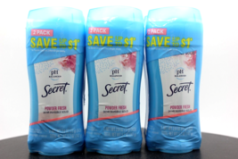 3-Twin Packs! Secret Anti-Perspirant Deodorant Invisible Solid Powder Fresh - £17.15 GBP