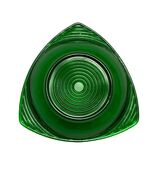 Vintage Green Glass Bowl 6” Triangular Shape Concentric Rings Mid Centur... - $17.10