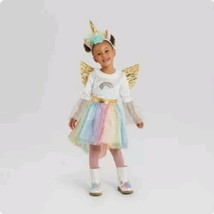 Hyde &amp; Eek Child Rainbow Unicorn Dress Wings Halloween Costume Medium 7-8 - $16.82