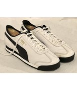 Men’s Puma Roma White/Black Leather Lace Up Sneakers Shoes Size 11 Pre O... - £26.03 GBP