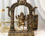 Hindu Supreme God Baby Ganesha Divine Child On Swing With Mooshika Mouse... - $42.99