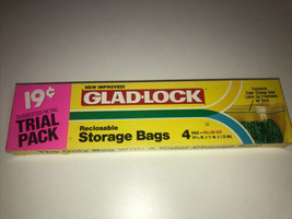 Vintage Glad Lock Reclosable Storage Bags Trial Pack of 4 Movie Prop NEW - £7.90 GBP
