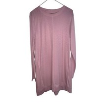 J JILL Pima Elliptical Tunic Heathered Pink Lightweight Long Sleeve Shirt Large - £15.61 GBP