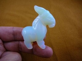 (Y-BUR-705) little BURRO donkey mule ALBINO WHITE Opalite carving GEMSTONE - £10.43 GBP