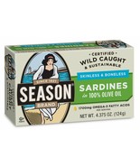 12 X Season Sardines Skinless Boneless Fish 100% Pure Olive Oil Wild Cau... - €31,26 EUR