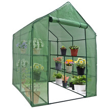 Indoor Outdoor 3 Tier 8 Shelves Greenhouse Gardening Plants Walk In Gren... - £83.65 GBP