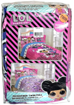 L.O.L. Surprise Microfiber Twin Full Reversible Comforter 72x86in I Rock... - $38.99