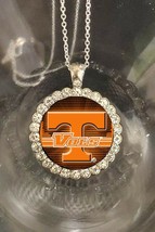 Tennessee Vols Volunteers  silver bling rhinestones necklace fast free shipping - £15.15 GBP