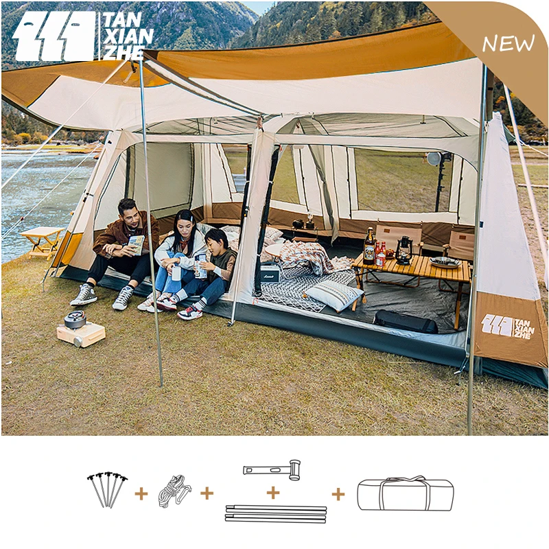 New Big Space Two Bedroom Leisure Outdoor Family Tent Hight Quality Waterproof - £396.84 GBP+
