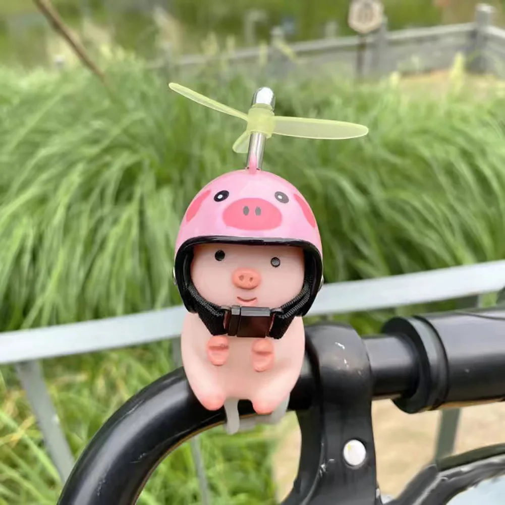Wind Broken Car Cute Little Pink Pig with Helmet Propeller Wind-breaking Duck - £8.31 GBP