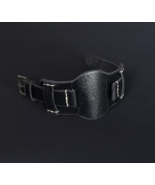 Handmade Black Leather Watch Band 18-26mm Bund Band Vintage style Cuff W... - $59.00
