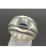 POST BELL 925 Silver - Vintage Square Hematite Dome Band Ring Sz 7 - RG2... - £45.34 GBP