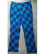 Royal &amp; Awesome Mens 34X32 Diamond Plaid Argyle Pattern Golf Pants Blue G - $36.07