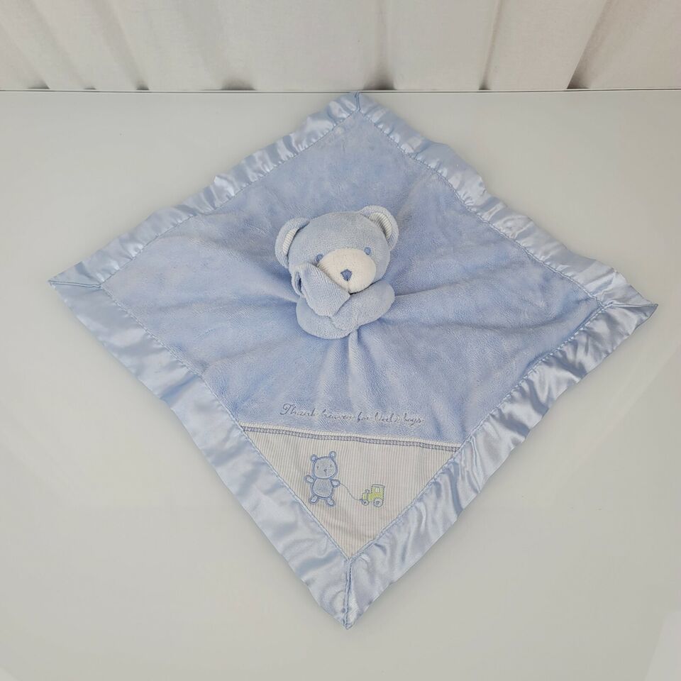Primary image for CARTER'S Just One Year Thank HEAVEN For Lil BOYS Bear Baby Blanket LOVEY