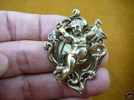 (b-ang-7) Cherub angel flowers Victorian repro BRASS pin pendant - £11.87 GBP